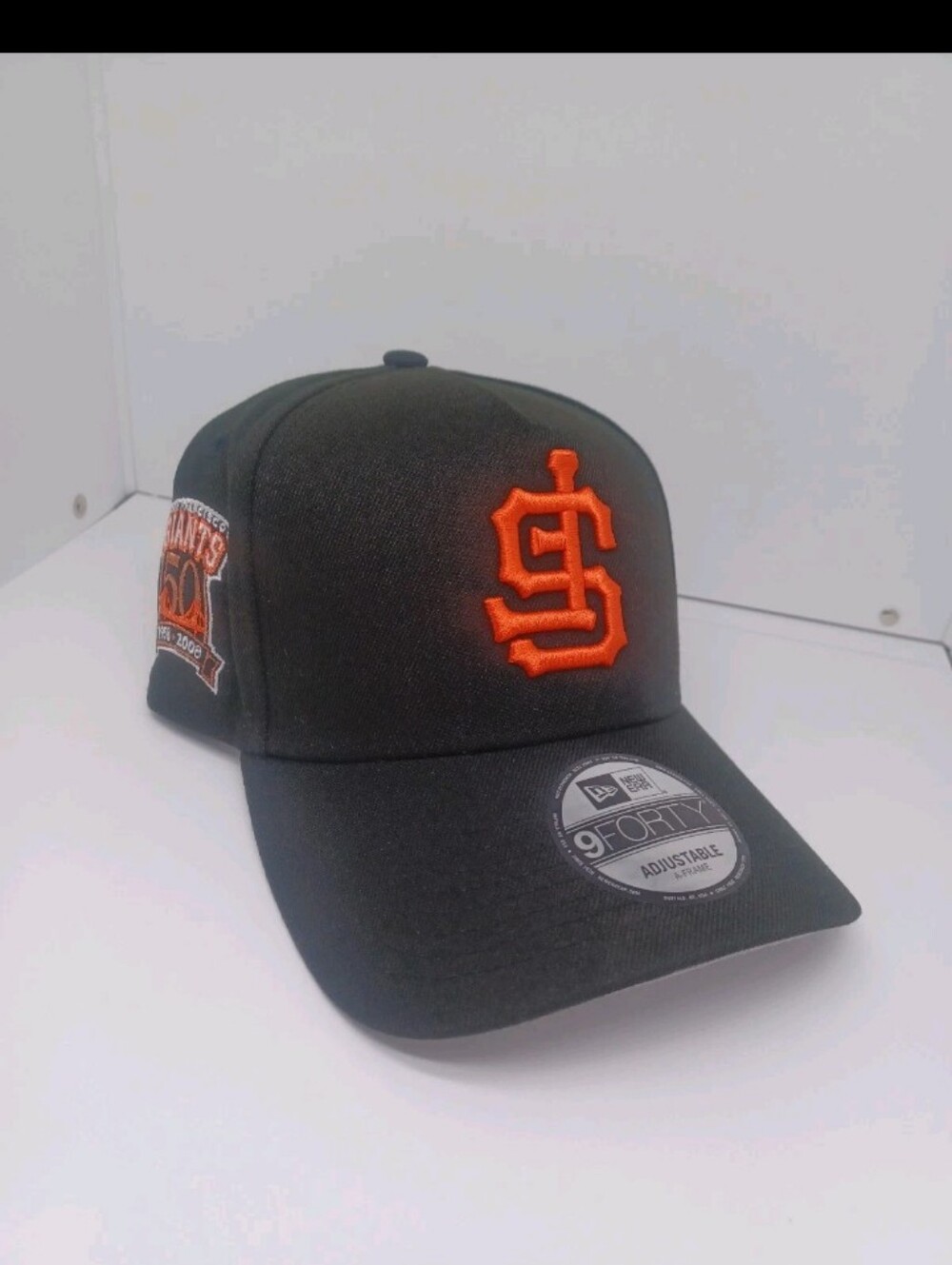 New Era Upside Down SF Giants Black 9Forty A-Frame Snapback Hat Cap Cooperstown